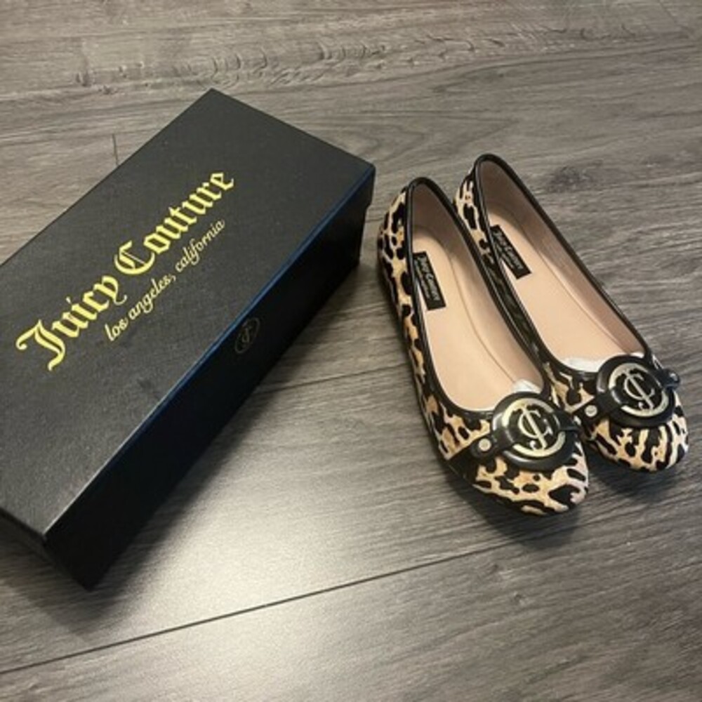 Juicy Couture Animal Print Flats with Black Accents